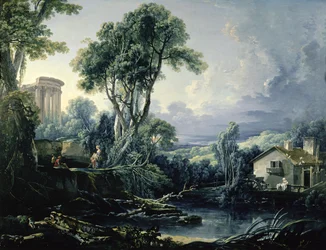 Landschaft mit Wassermühle